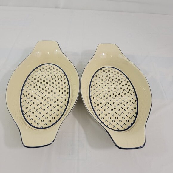 Potpourri Press Japan Oval Stoneware Serving Baking Casserole Dish – Set of 2 - Picture 16 of 16